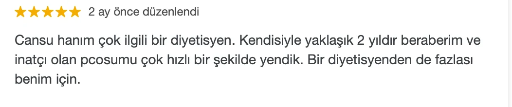 Fit Berry Google danışan yorumu 3