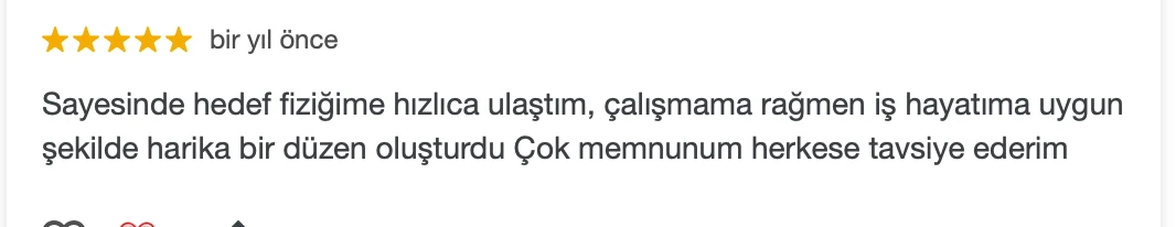 Fit Berry Google danışan yorumu 6